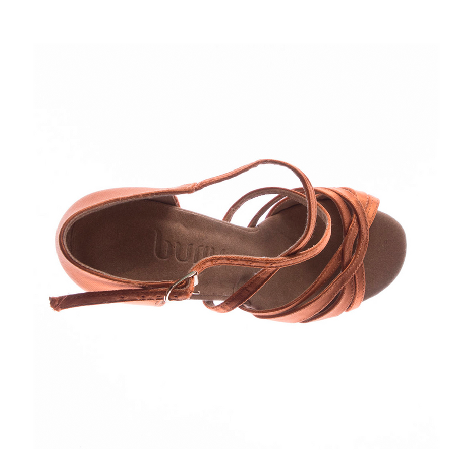 Loraina - Tan Strappy Dance Shoes (Suede Sole)