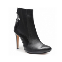 Overcome - Black Closed Toe Vegan Cutout Dance Bootie (Street Sole)