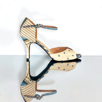 Patcha - Cream & Blues pattern Tango Shoes