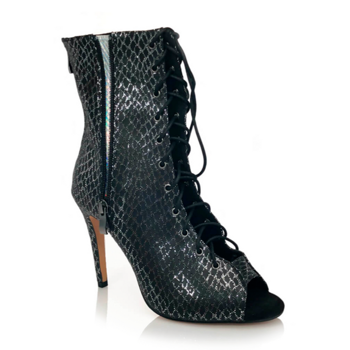 Rude Boy By Kiira Harper Open Toe Lace Up Dance Booties (Street Sole)