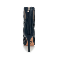 Xiomara - Vegan Leather and Mesh Cross Design Lace Up Dance Booties (Street Sole)