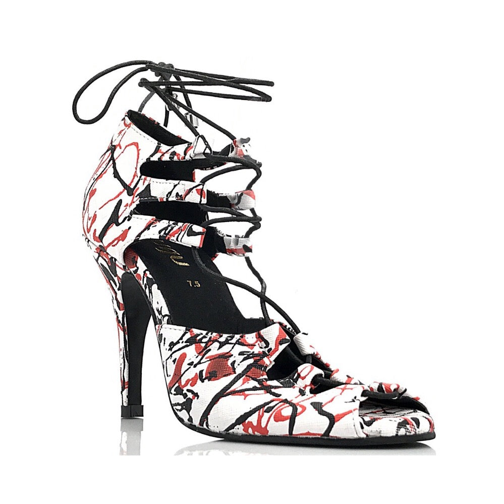 Alemana - Paint Splash - Adjustable width dance shoes (Street Sole)