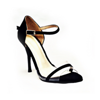 Laila - Acrylic & Black Tango Shoes